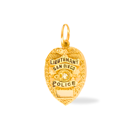 San Diego Police Department Small Badge Pendant - Gold