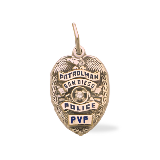 San Diego Police Department Small Badge Pendant - Gold - Patrolman