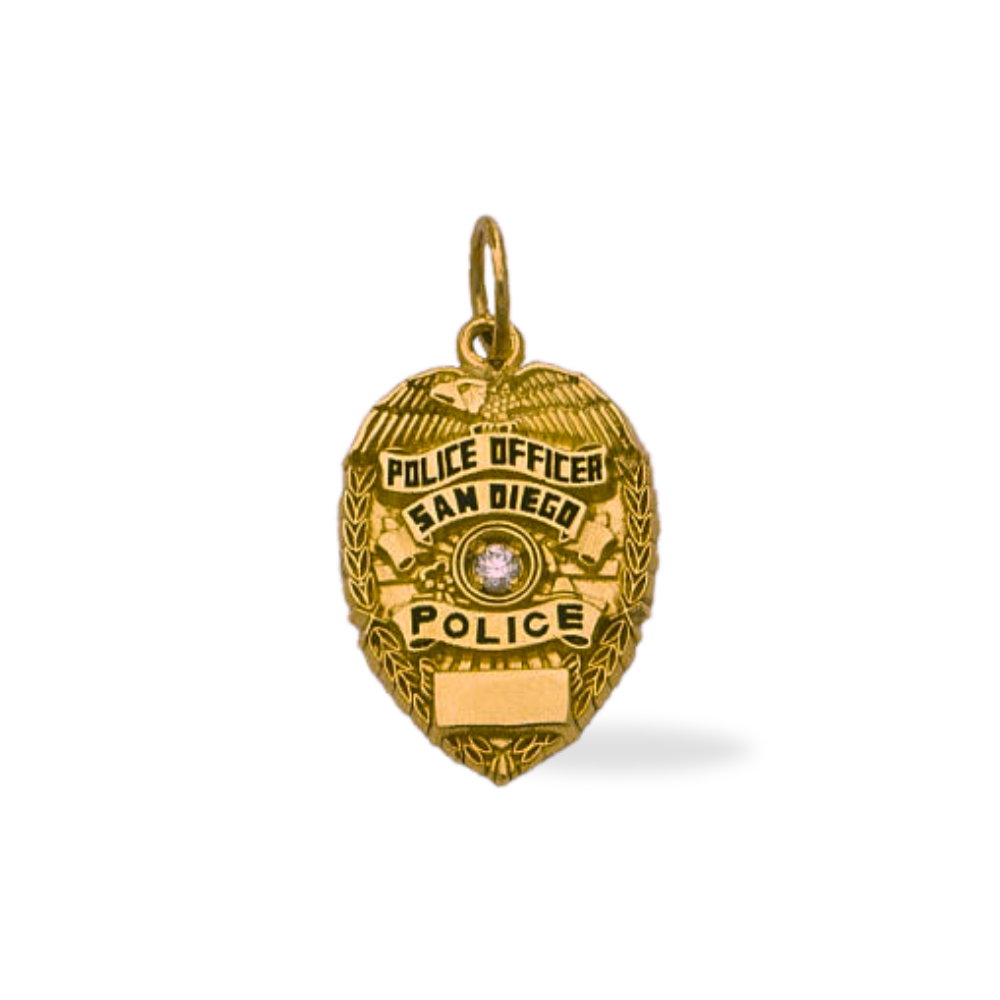 San Diego Police Department Small Badge Pendant - Gold