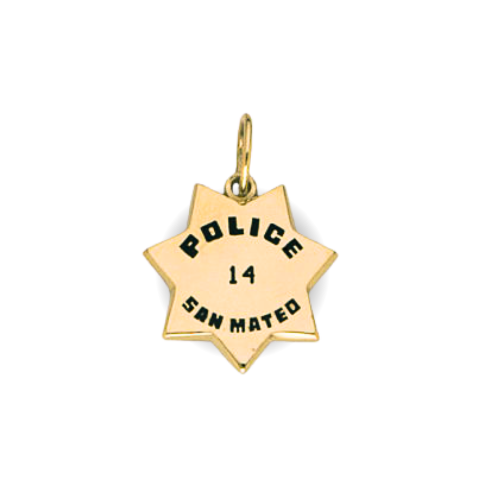 San Mateo Police Department Small Badge Pendant - Gold