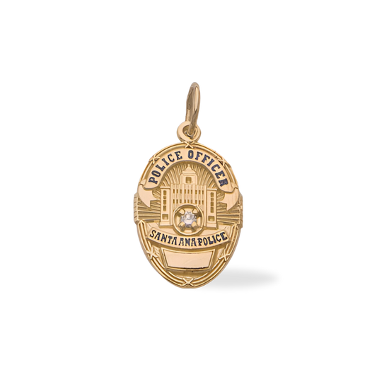 Santa Ana Police Department Medium Badge Pendant - Gold