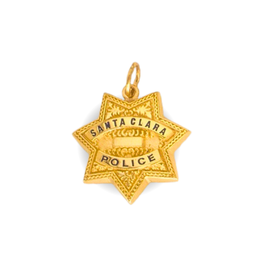 Santa Clara Police Department Medium Star Badge Pendant - Gold