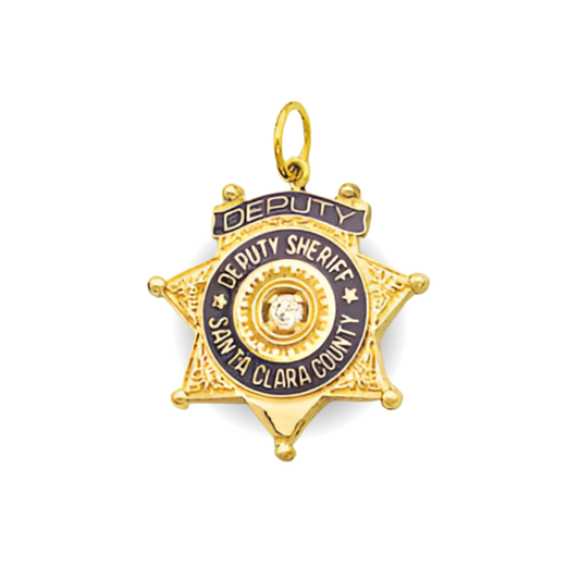 Santa Clara Sheriff Department Small Badge Star Pendant - Gold