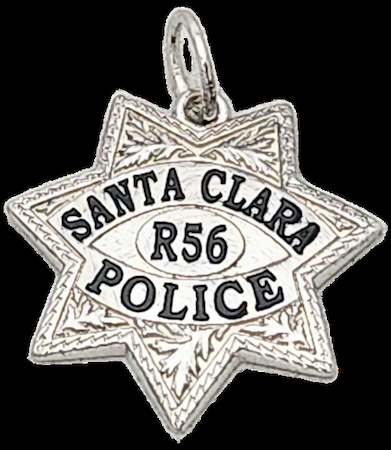 Santa Clara Police Department Star Badge Pendant