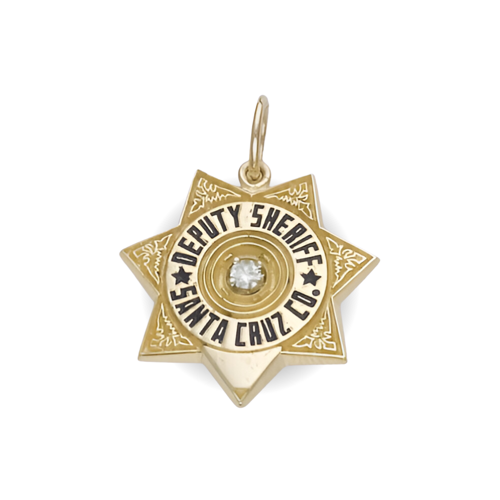 Santa Cruz Sheriff Department Small Badge Star Pendant - Gold