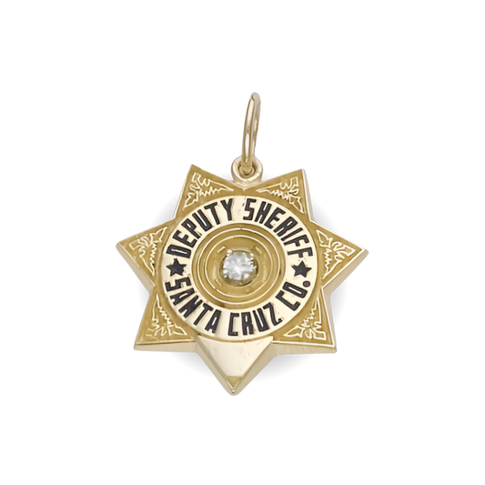 Santa Cruz Sheriff Department Small Badge Star Pendant - Gold