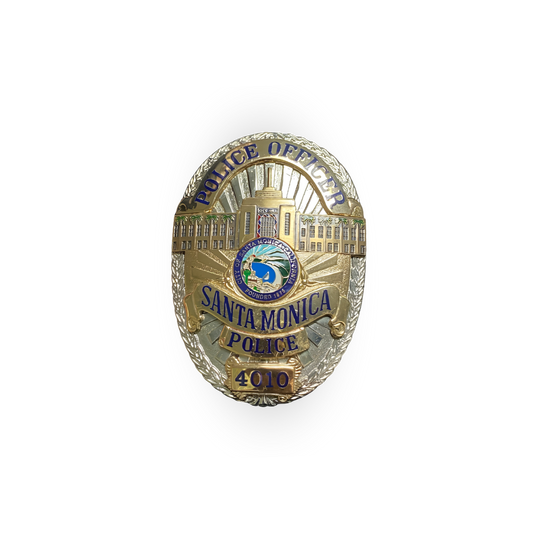 Santa Monica Police Department Badge Pendant Necklace - Gold