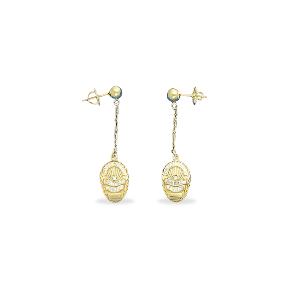 Simi Valley Police Department Dangle Earrings - Gold