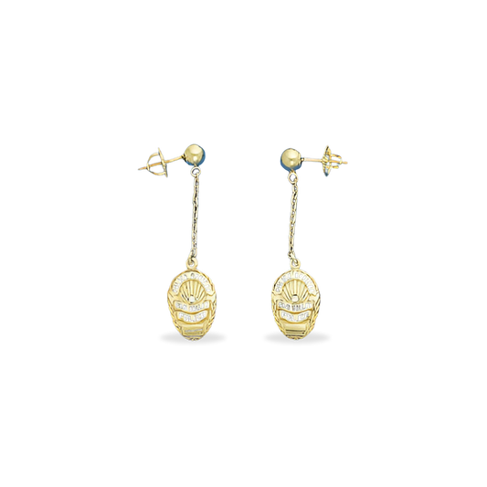 Simi Valley Police Department Dangle Earrings - Gold