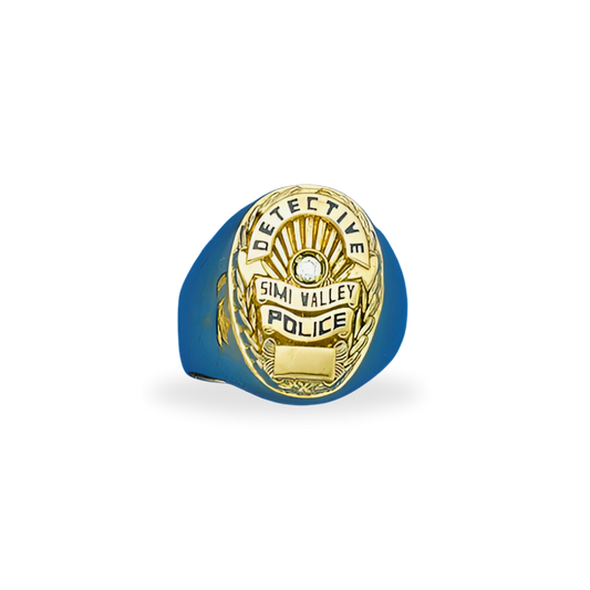 Simi Valley Police Department Small Badge Ring With Diamond