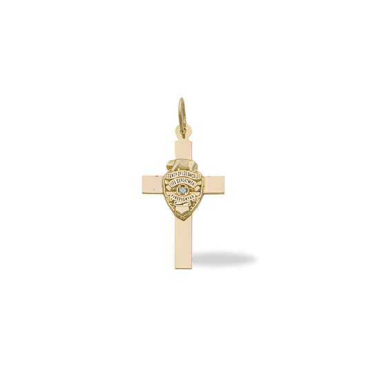 LACFD Small Badge Cross Pendant - Gold