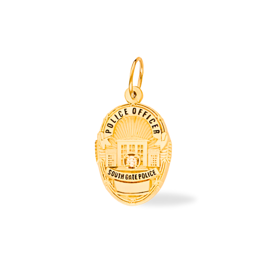 South Gate Police Department Small Badge Pendant - Gold
