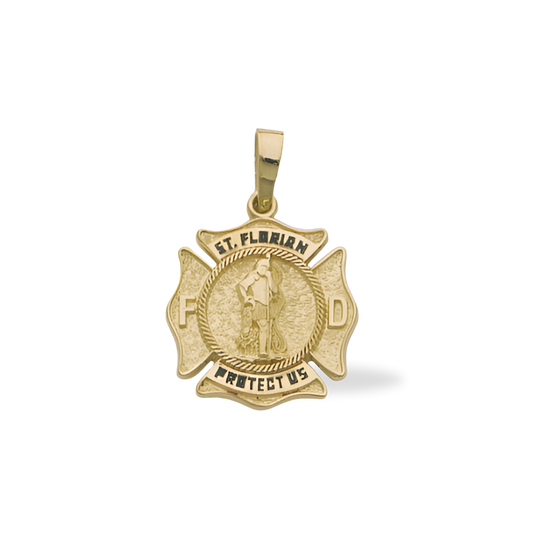 St. Florian Medium Pendant Medal - Gold