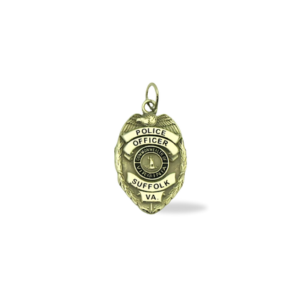 Suffolk VA Police Department Medium Badge Pendant - Gold