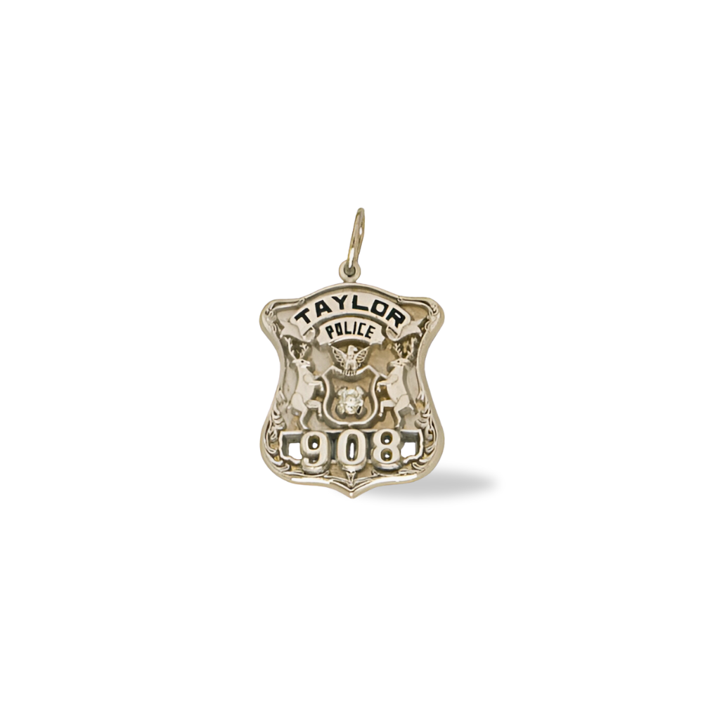 Taylor Police Department Medium Badge Pendant - Gold