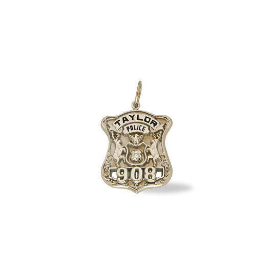 Taylor Police Department Medium Badge Pendant - Gold