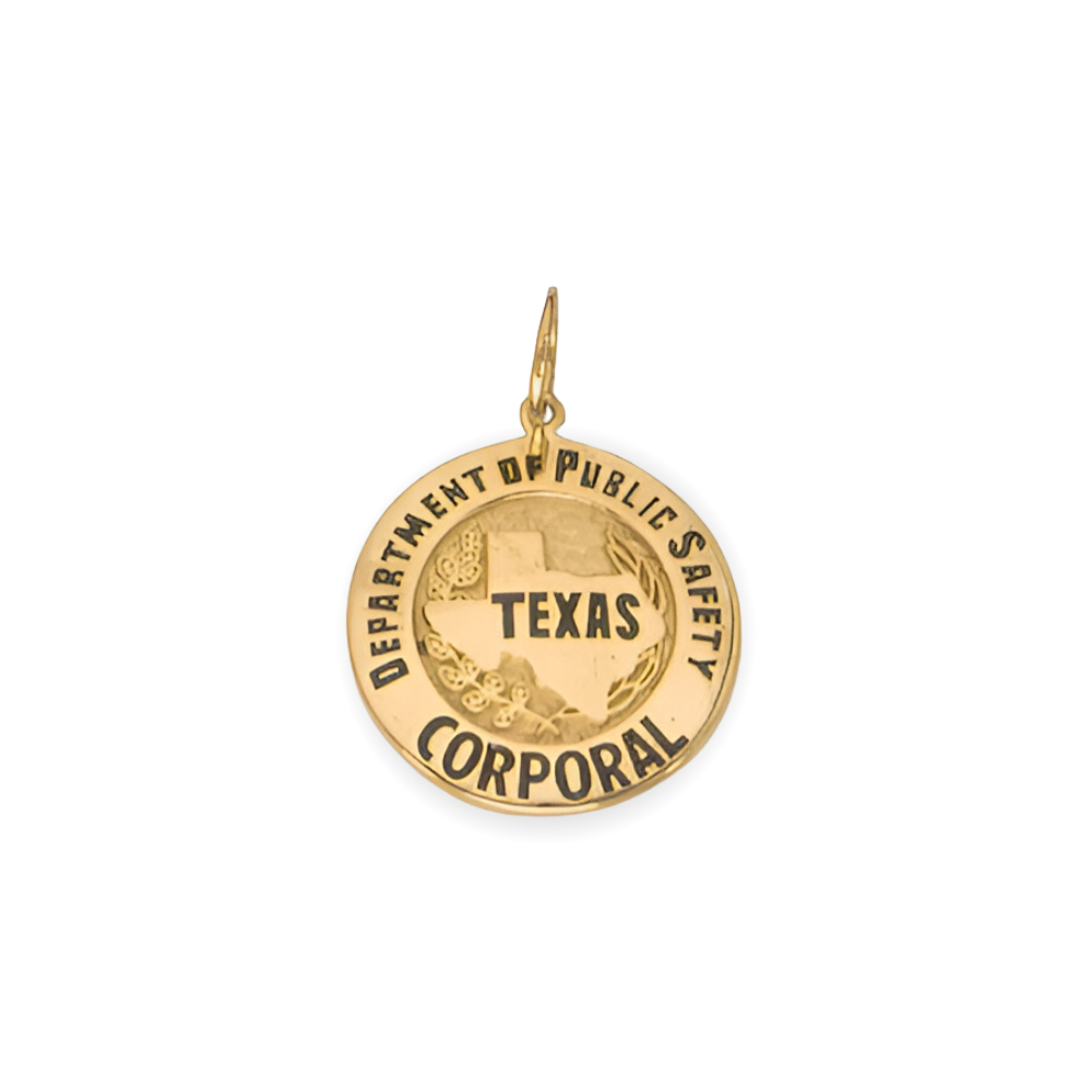 Texas State Dept. of Public Safety Small Badge Pendant - Gold