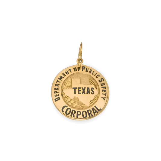 Texas State Dept. of Public Safety Small Badge Pendant - Gold