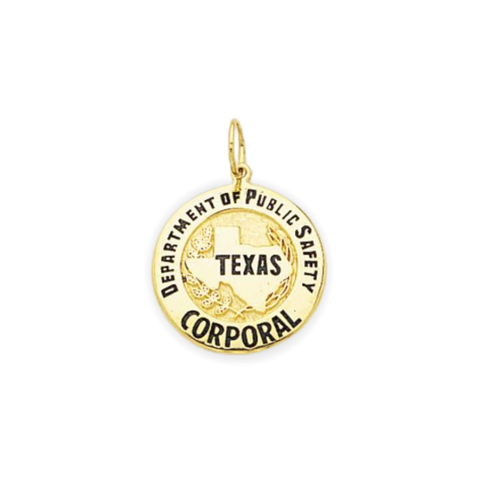 Texas State Dept. of Public Safety Medium Badge Pendant - Gold