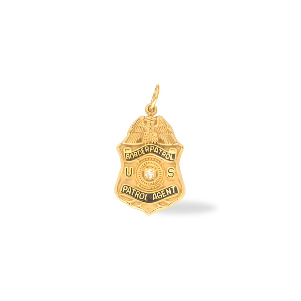US Border Patrol Medium Badge Pendant - Patrol Agent - Gold