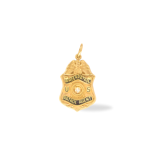 US Border Patrol Medium Badge Pendant - Patrol Agent - Gold