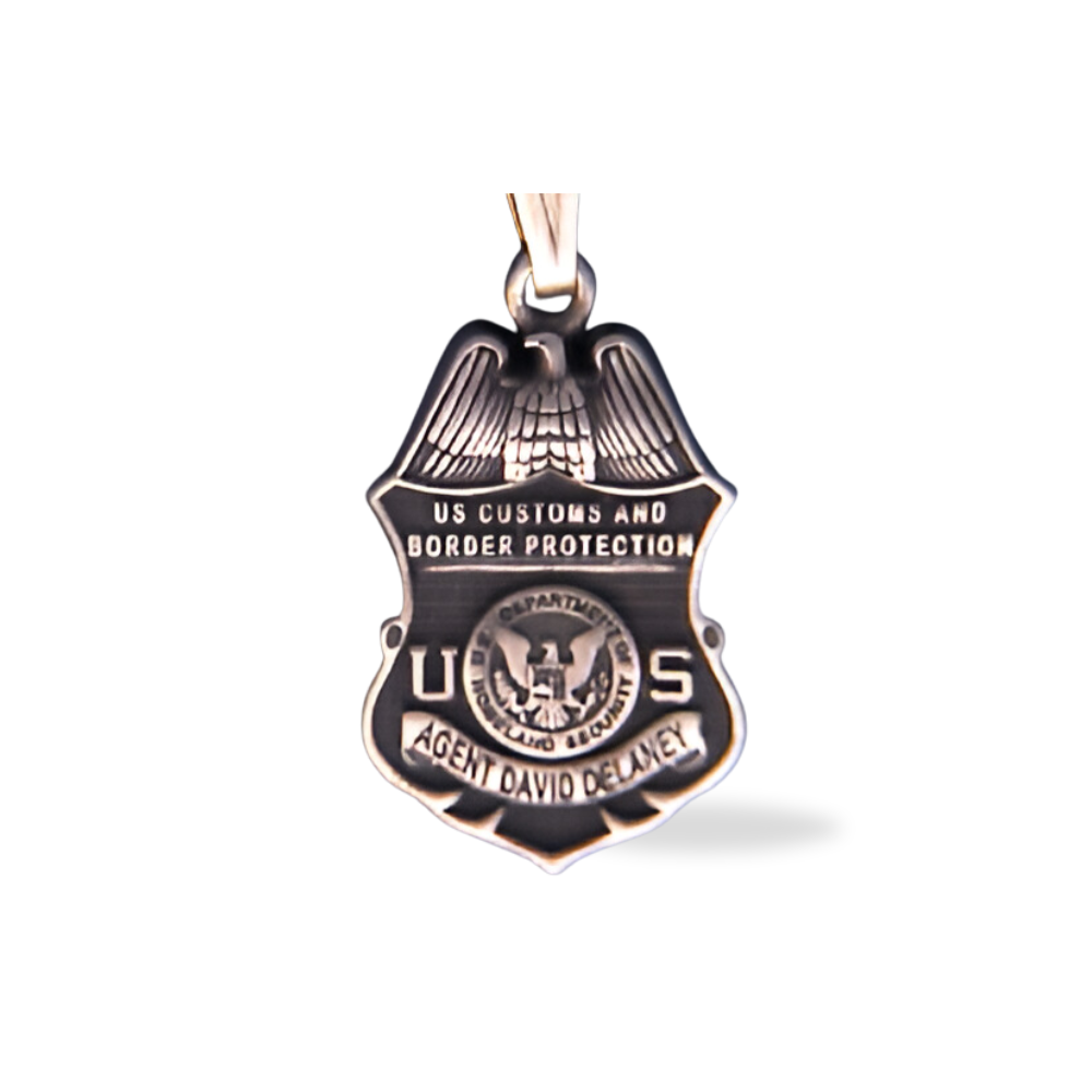 US Customs And Border Patrol Medium Badge Pendant - Gold