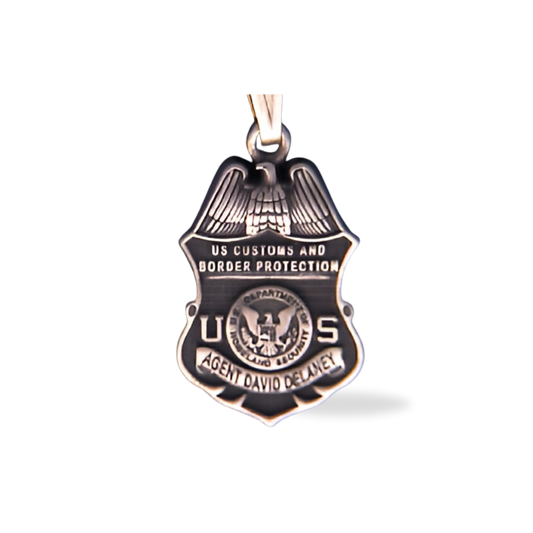 US Customs And Border Patrol Small Badge Pendant - Gold