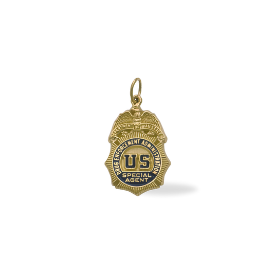 US Drug Enforcement Medium Badge Pendant - Gold