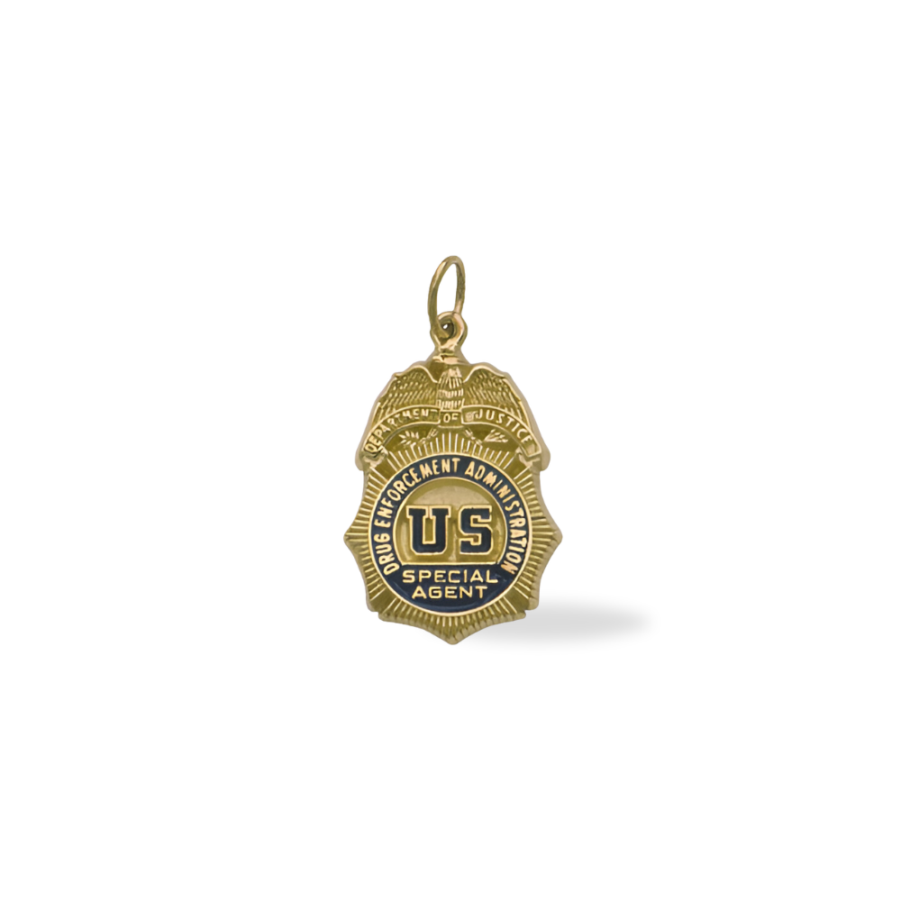 US Drug Enforcement Small Badge Pendant - Gold