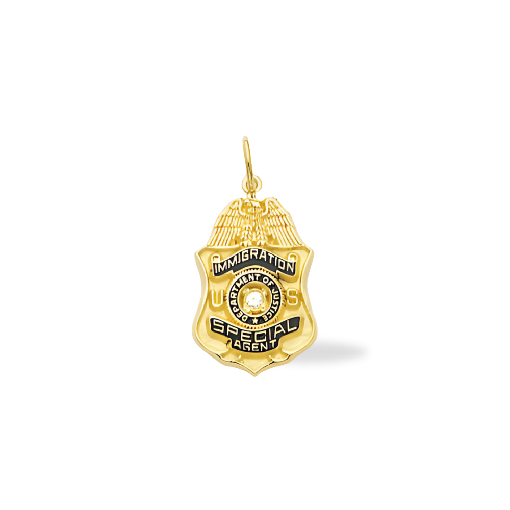 US Immigration Medium Badge Pendant - Special Agent - Gold