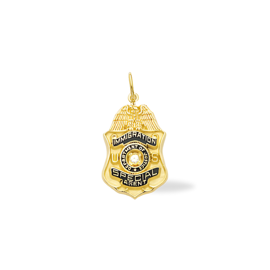 US Immigration Medium Badge Pendant - Special Agent - Gold