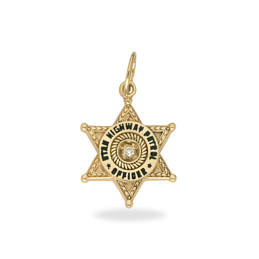 Utah Highway Patrol Small Badge Pendant - Gold