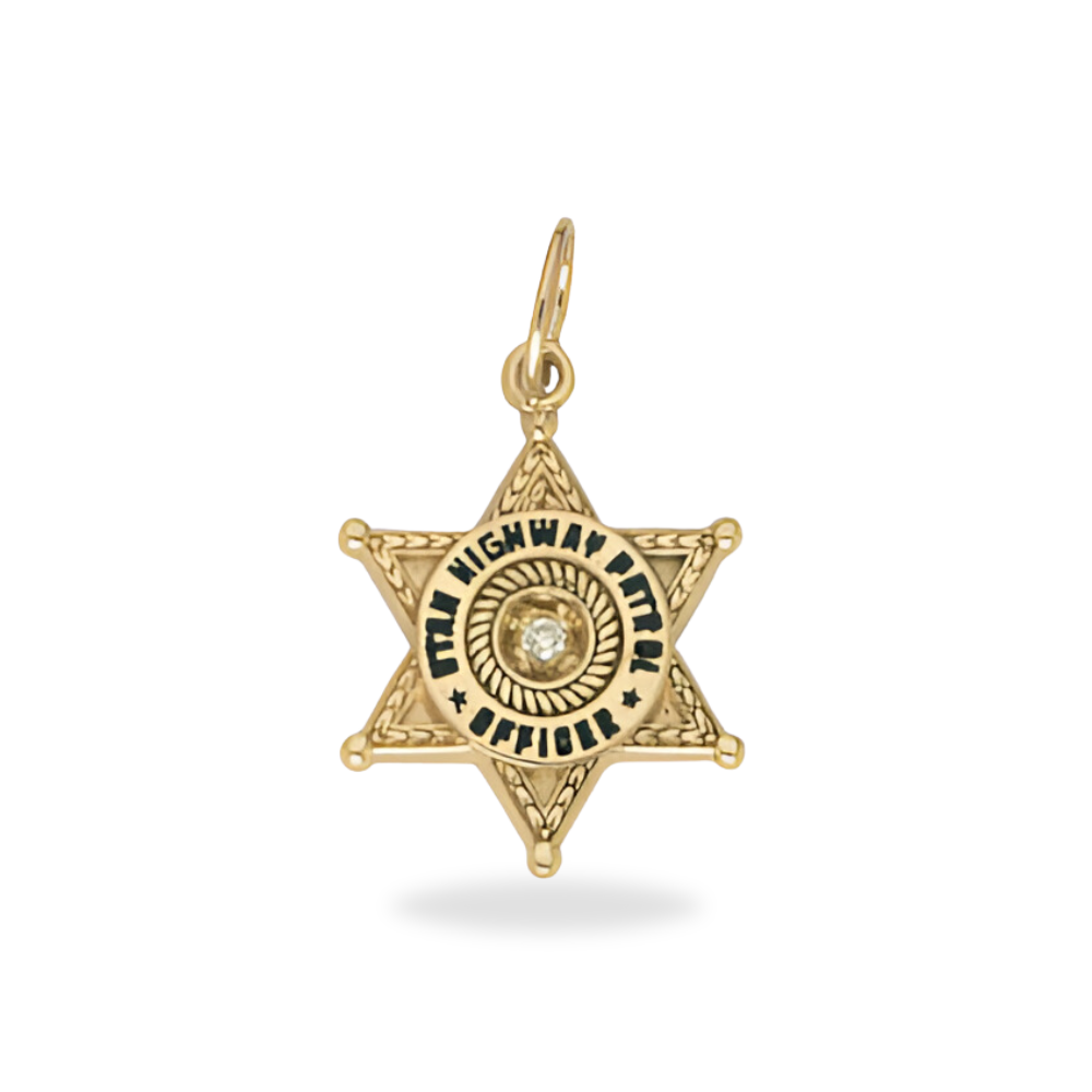 Utah Highway Patrol Medium Badge Pendant - Gold