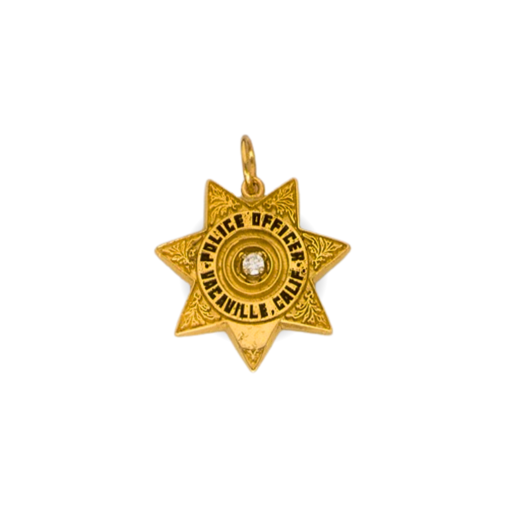 Vacaville Police Department Medium Badge Star Pendant - Gold