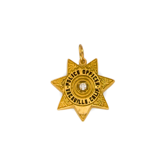 Vacaville Police Department Medium Badge Star Pendant - Gold