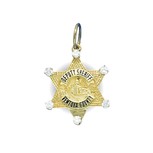 Ventura County Sheriff Department Small Star Badge Pendant - Gold