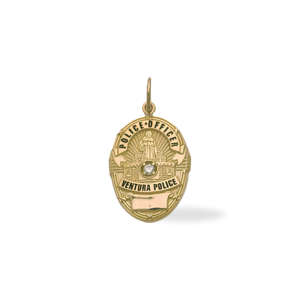 Ventura Police Department Medium Badge Pendant - Gold
