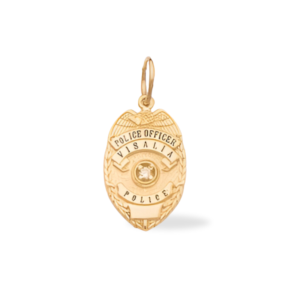 Visalia Police Department Small Badge Pendant - Gold