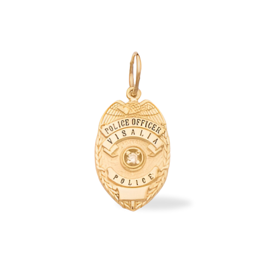 Visalia Police Department Small Badge Pendant - Gold