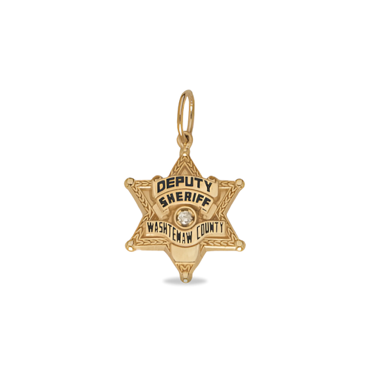 Washtenaw County Sheriff Department Small Badge Pendant - Gold