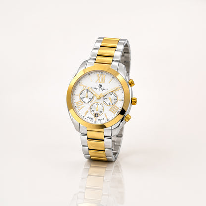 Charles-Hubert Two-Tone Stainless Steel Chronograph Quartz Watch 4034-W