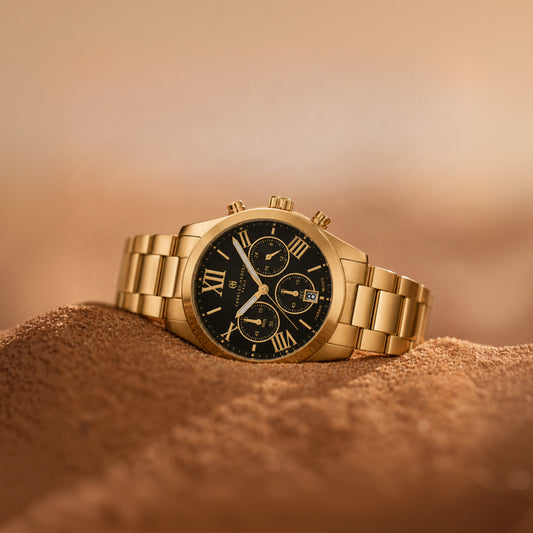 Charles Hubert Gold-Plated Stainless Steel Chronograph Quartz Watch