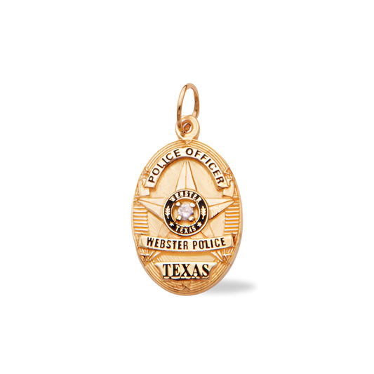 Webster Police Department Medium Badge Pendant - Gold