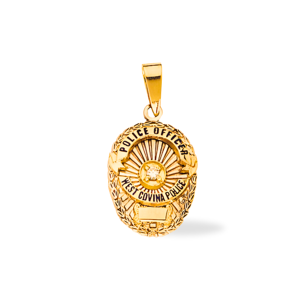 West Covina Police Department Small Badge Pendant - Gold