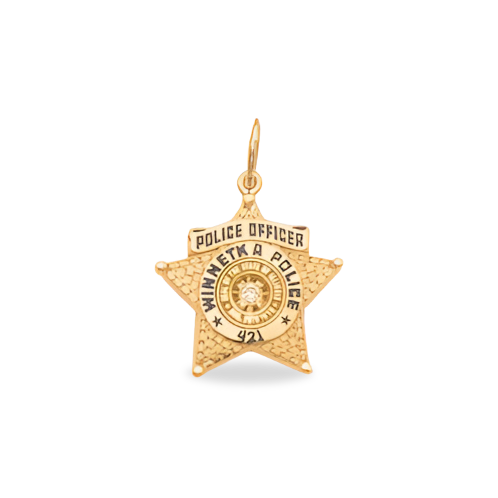 Winnetka Police Department Small Badge Pendant - Gold