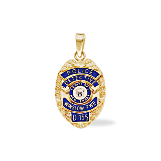 Winslow Township Police Dept Badge Pendant - Gold & Two Tone