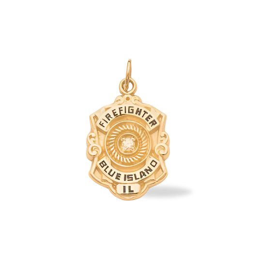 Blue-Island Fire Department Badge Pendant