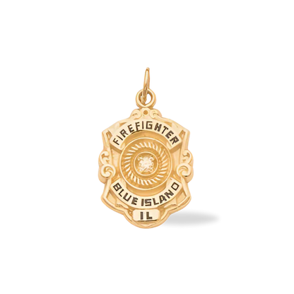 Blue-Island Fire Department Badge Pendant