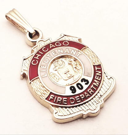 Chicago Fire Department Badge Pendant With Seal