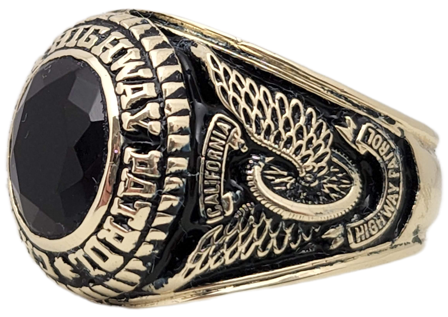 California Highway Patrol CHP Badge Ring With Gemstone